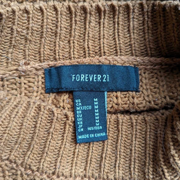 🌿 Forever 21 - Brown/tan cropped sweater - Picture 3 of 4